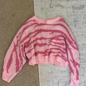 Pink Zebra Print Sweater